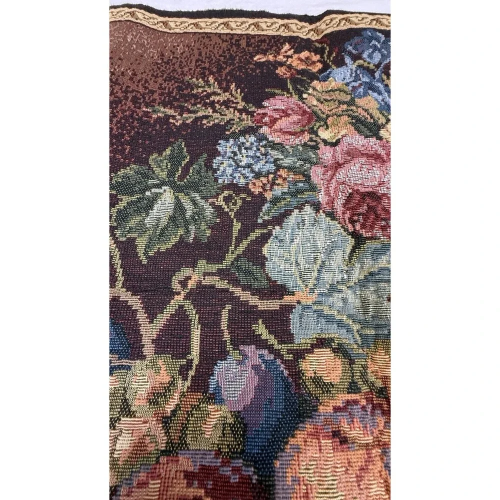 Vintage European Style Fruit Floral Tapestry Textile Wall Hanging